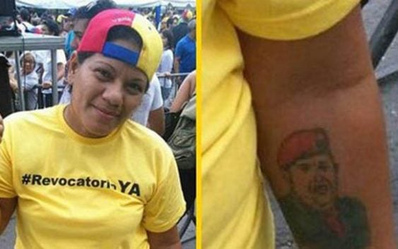 Señora con sucio indeleble de Chávez representa miles arrepentidos; Vídeo