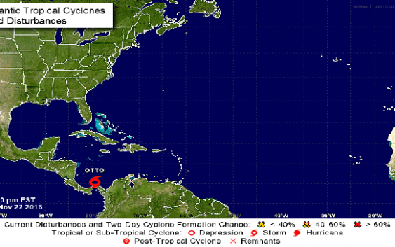 Centro Nacional de Huracanes: Aviso 1:00 PM sobre tormenta tropical OTTO