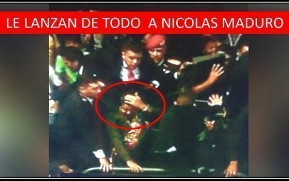 Maldito, Maldito, a Maduro, mientras le lanzan piedras y huevos; Vídeos