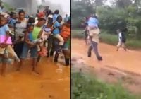 Se toman riesgosa vicisitudes en trayecto a la escuela en Los Guineos de Monte Plata; Vídeo