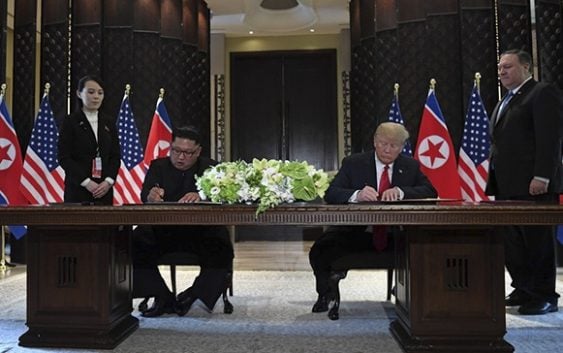Tras firmar una carta de entendimiento Kim Jong-un y Donald Trump se despiden
