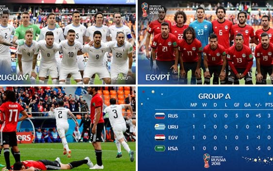 Uruguay con gol de Giménez blanquea a Egipto en el Mundial de Fútbol Rusia 2018