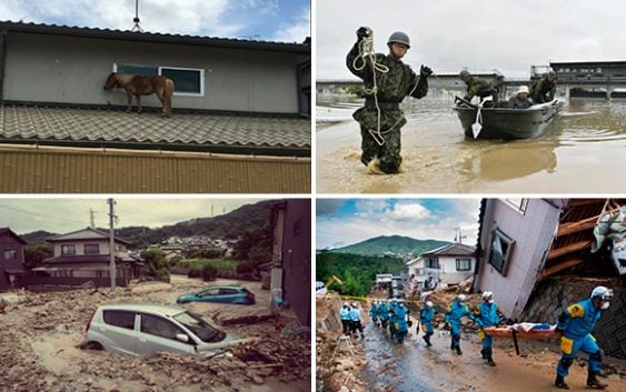 Japón: 224 muertos por inundaciones y 14 por ola de calor; Varios desaparecidos y 1,500 hospitalizados