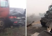 Encienden paja de arroz provocando multiple accidente en autopista Duarte – SFM; Vídeo