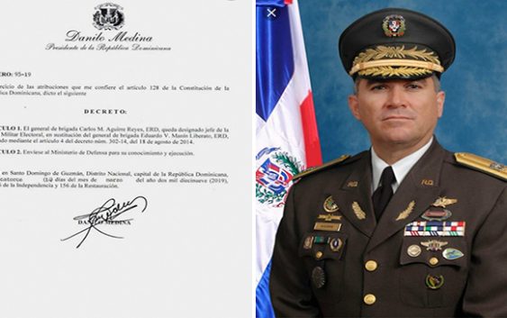 Presidente designa al general Carlos M. Aguirre Reyes ERD, jefe Policía Militar Electoral