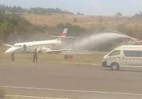 Avión salió de RD aterrizó forzosamente en Dominica por colapso del tren de aterrizaje