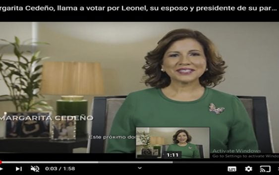 Margarita Cedeño: El 6 de octubre votaré por él. Por mi esposo, por el presidente de mi partido; Vídeo