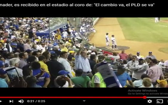 Abinader fue sorprendido al coro de: «El cambio va, el PLD se va» en el estadio Quisqueya; Vídeo