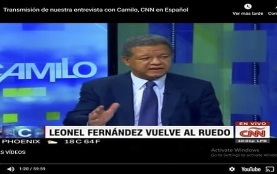 El presidente Leonel Fernández conversa con Camilo en CNN en Español; Vídeo