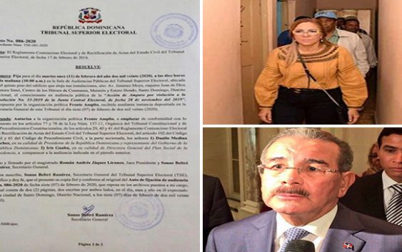 TSE autoriza al Frente Amplio citar a Danilo Medina e Iris Guaba a la audiencia del martes 11 de los corrientes
