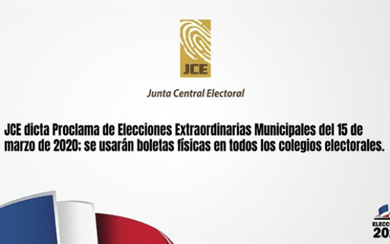 JCE llama a elecciones municipales para el 15 de marzo próximo