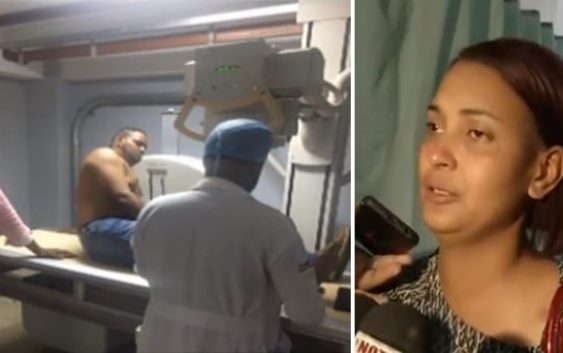 Natalia de los Santos esposa de técnico de Claro denuncia llorando es llevado a centro médico con golpes