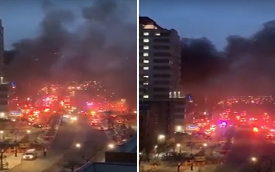 Incendio frente al hospital Lebanon en El Bronx, Nueva York, Estados Unidos; Vídeos