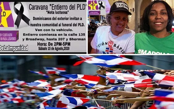 Caravana entierro del PLD hoy en el Alto Manhattan, Nueva York