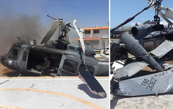 Helicóptero FAD llevaba soldados a la frontera estalla en Jimaní al momento del aterrizaje; Vídeos