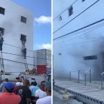 Voraz incendio afecta Clínica Canela II en La Romana; Bomberos evacuan decenas personas atrapadas; Vídeos