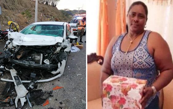 Señora Priscila Carrasco pierde la vida en accidente tramo Barahona-Azua; Esposo e hijo resultan heridos