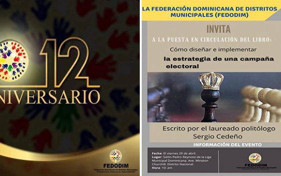 Fedodim inaugura mañana la «Editorial Fedodim» con presentación libro del politólogo Sergio Cedeño