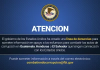 Estados Unidos lanzó «línea de denuncias» para recibir información sobre corrupción en El Salvador, Guatemala y Honduras