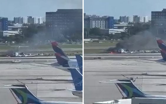 Pánico y terror se vivió en Miami tras incendio avión procedente de RD; Solo tres heridos; Vídeo