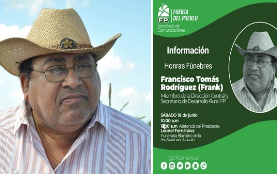 Restos exdirector Indrhi y exministro Agricultura Frank Rodríguez estarán expuestos hasta las 6:00