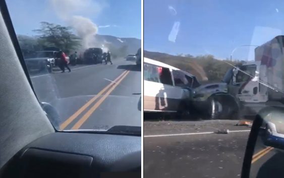Impactante tragedia en RD: Minibus se incendia y es impactado por camión; Varias personas carbonizadas; Vídeos